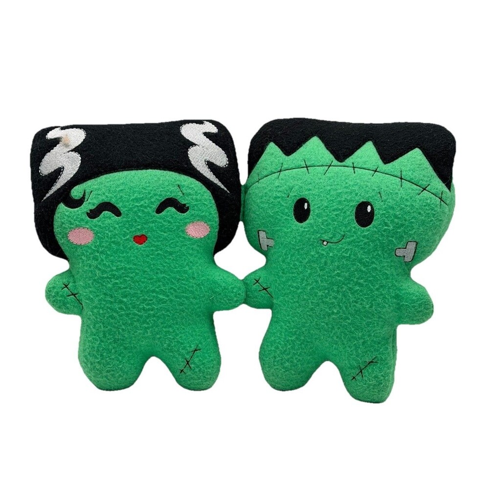 Frankenstein &The Bride Halloween Summerween Pillow Plush Green Monsters 9” Toys